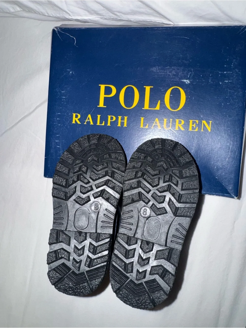 Polo by Ralph Lauren Navy Kids Snow Boots with Red Logo